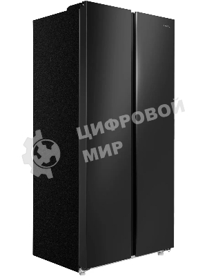 Холодильник Maunfeld MFF177NFBE черный, двухкамерный 263/170л морозилка сбоку, No Frost, Side by Side