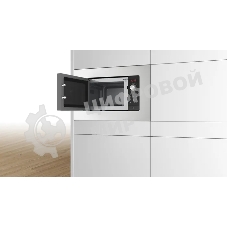 Встраиваемая микроволновая печь Bosch BFL623MS3 нержавеющая сталь, 20 л, 800 Вт, переключатели - поворотный механизм/сенсор