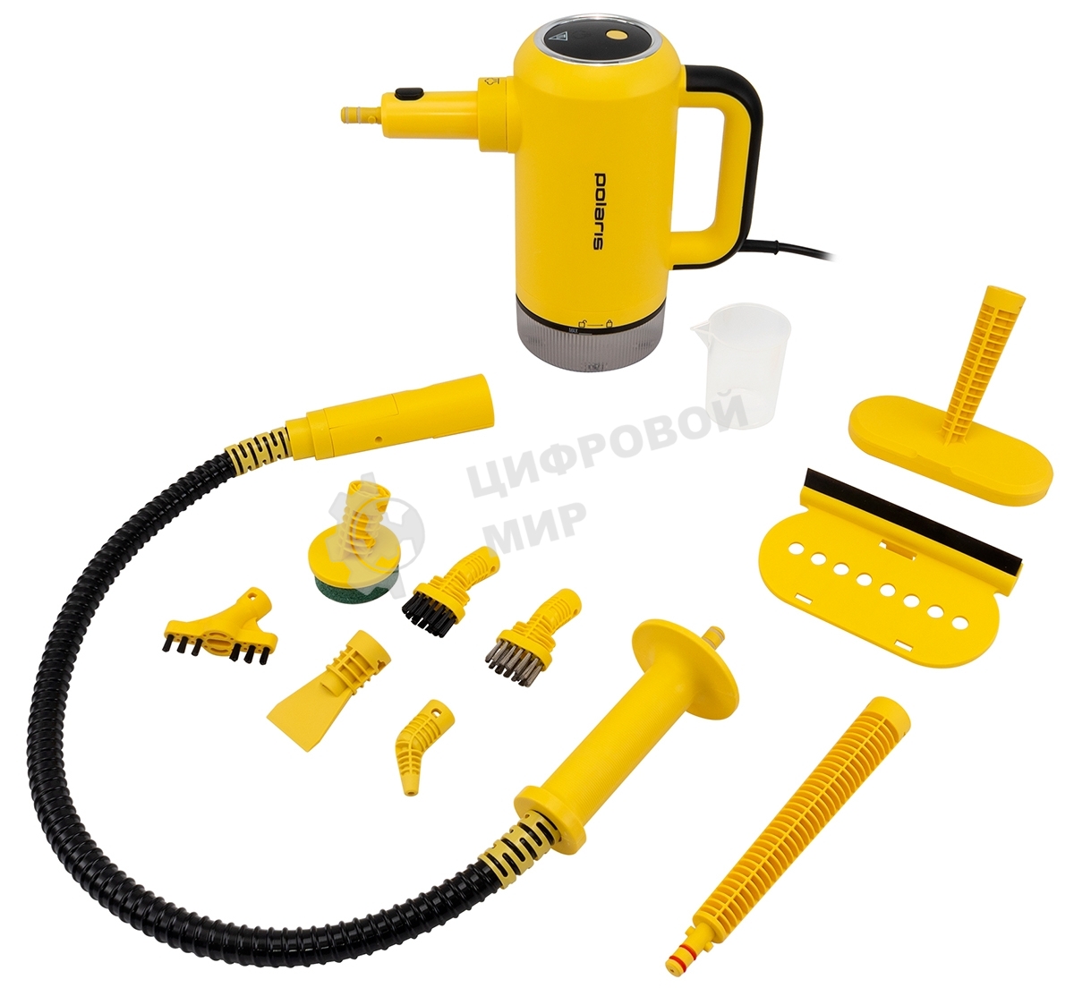 Пароочиститель Polaris PSC 1712С черно/желтый, 1700 ВТ, 360 мл