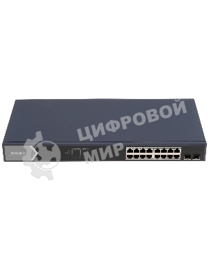 Коммутатор HiWatch DS-S1816GP, 16×1 Гбит/с PoE + 2×1 Гбит/с SFP, неуправляемый