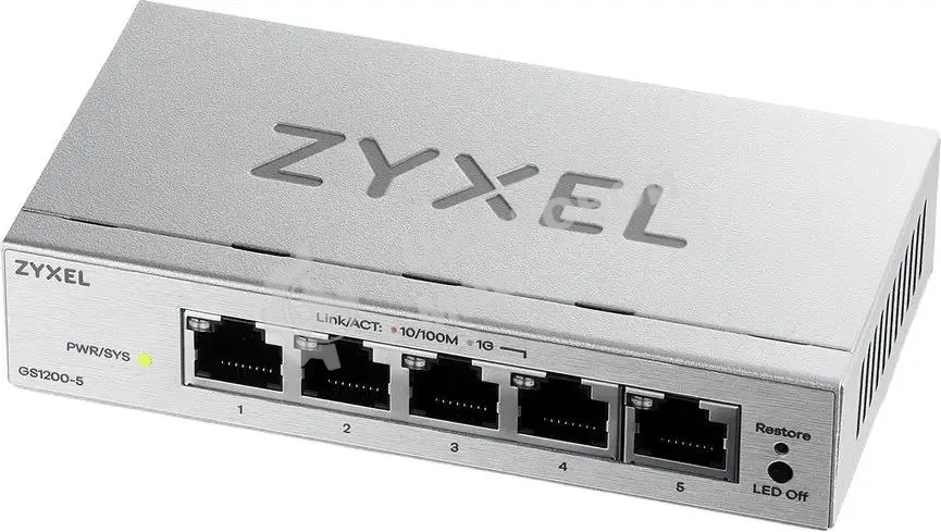Коммутатор ZYXEL GS1200-5V3-EU0101F, 5×1 Гбит/с, управляемый