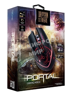 Мышь проводная Qumo Portal M39 черный, 3200 dpi, USB, кнопки - 6