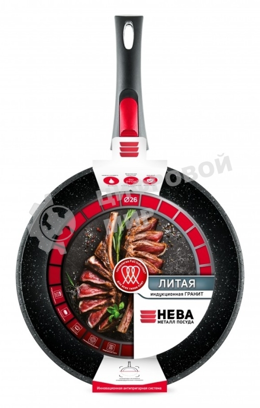 Сковорода НМП Литая L18026i, 26 см, серый