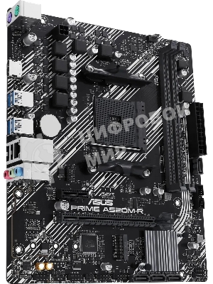 Материнская плата ASUS PRIME A520M-R, AM4, AMD A520, 2xDDR4, 4xSATA, 1xM.2, 1xPCIe 3.0 x16, 1xPCIe x1, 1xHDMI, 1x 1Gb LAN, 2xUSB-A 2.0, 4xUSB-A 3.2 Gen 1, 3x3.5 мм, 7.1, mATX
