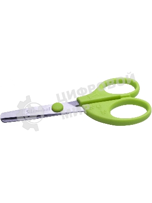 Ножницы для левшей Silwerhof детские 130мм ручки пластиковые асимметричные нержавеющая сталь зеленый