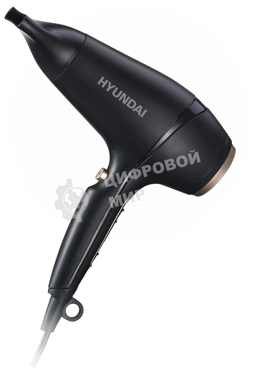 Фен Hyundai H-HD0767 черный, 2000 Вт, ионизация