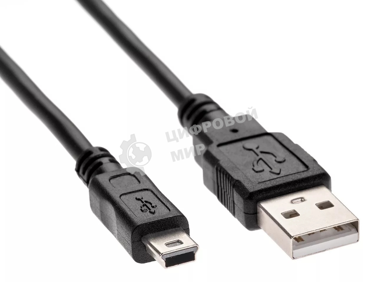 Кабель USB 2.0 A-->mini-B 5P (3,0м) черный, Telecom TC6911BK-3.0M