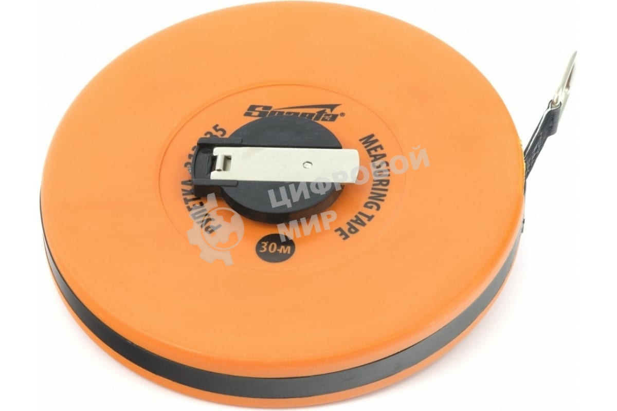 Рулетка геодезическая Sparta 30 м х 12,5 мм, лента ПВХ, закрытый круглый корпус