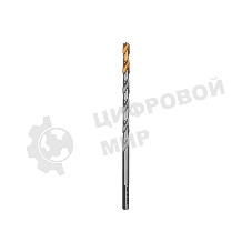 Сверло спиральное по металлу Denzel 6 х 139 мм, Р6М5, Golden Tip, удлиненное