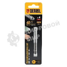 Сверло по керамической плитке Denzel 4 мм, крестовая пластина, 6-гр. хвостовик