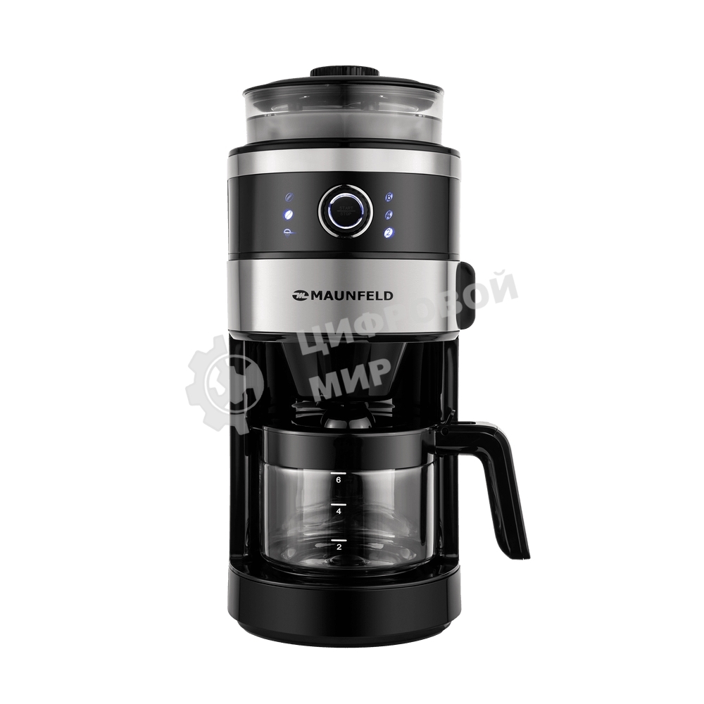 Кофеварка капельная Maunfeld MF-731BK черный, исп. кофе - зерновой/молотый, 0.83 л, 820 Вт.