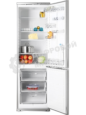 Холодильник Atlant ХМ-6024-080 серебристый двухкамерный 246/101л морозилка снизу