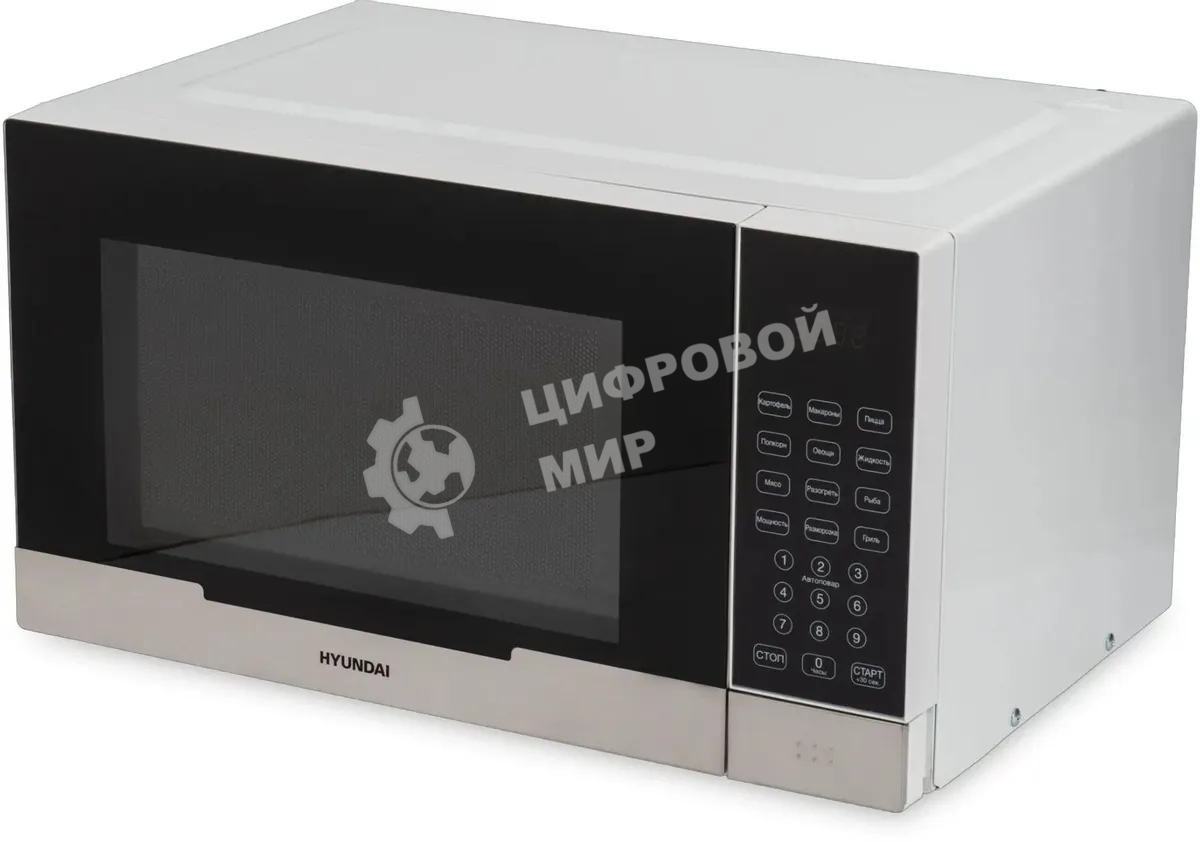 Микроволновая печь Hyundai HYM-D2075 белый/черный, 23 л, 800 Вт, переключатели - сенсор