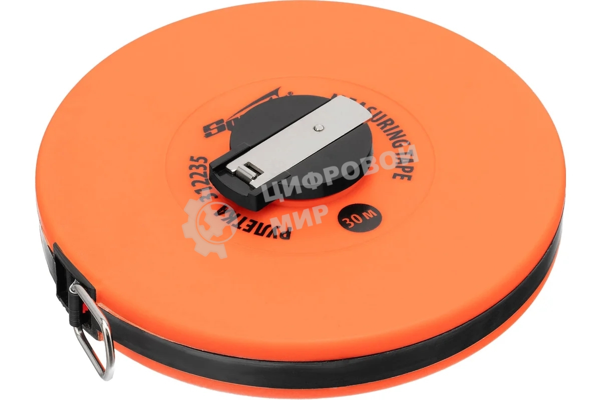 Рулетка геодезическая Sparta 30 м х 12,5 мм, лента ПВХ, закрытый круглый корпус