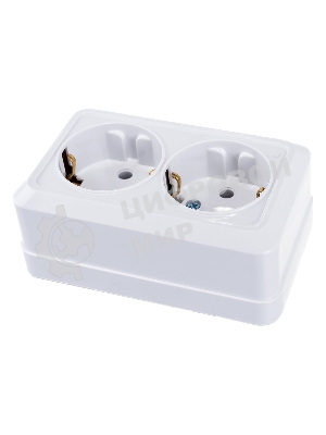 Розетка 2-м BOLLETO с заземл. накл. 7128 белый ASD/IN HOME 4680005959839