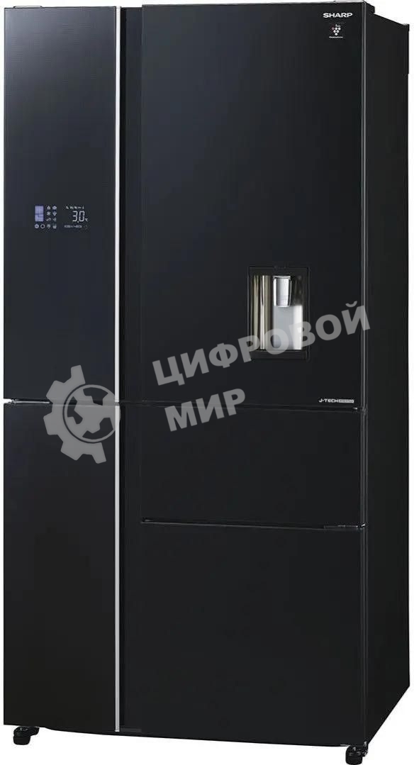 Холодильник Sharp SJWX99ABK серый, трехкамерный морозилка снизу 423/179л