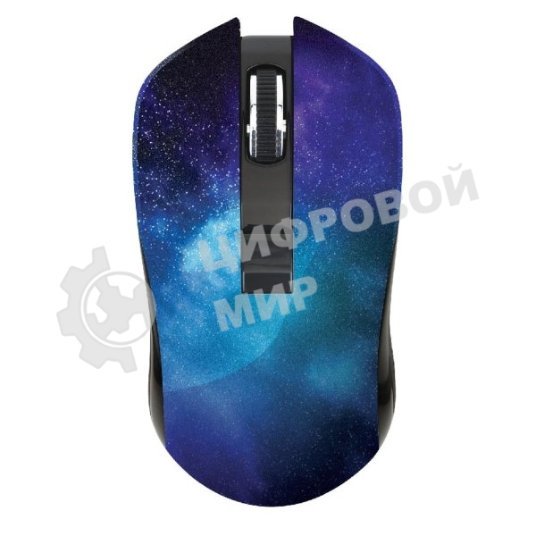 Мышь беспроводная Qumo Office M27 Universe синий, 1600 dpi, радиоканал, USB, кнопки - 4
