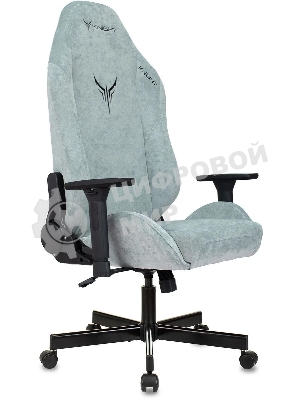 Кресло игровое Бюрократ Knight N1 Fabric серо-голубой Light-28 с подголов. крестовина металл
