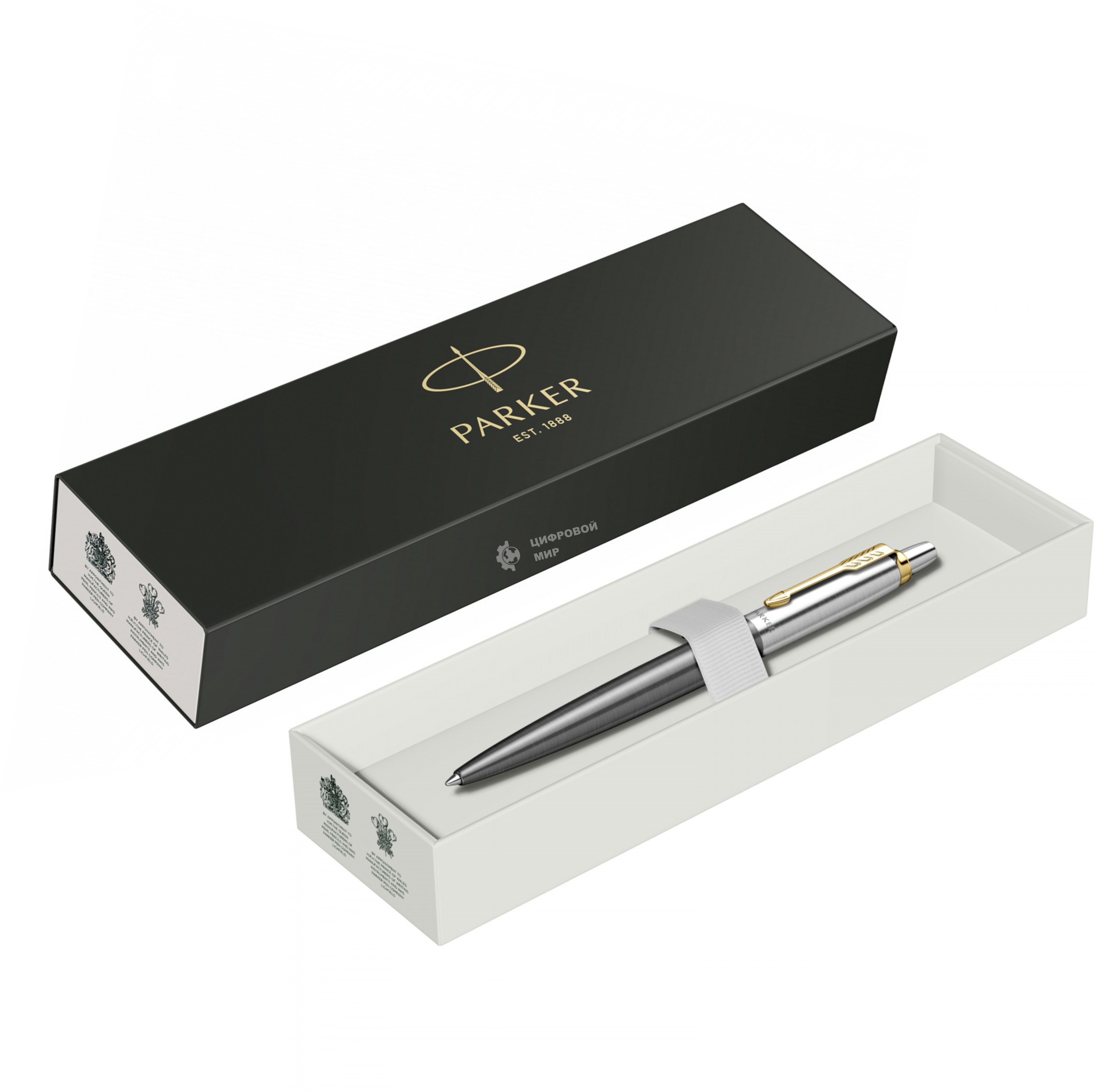 Ручка шариковая Parker Jotter Grey Core GT (2213723) M, синие чернила, подарочная коробка