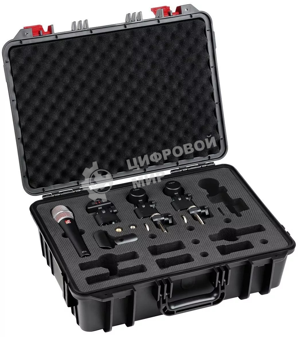 Набор микрофонов для ударной установки sE Electronics V PACK VENUE 1 х микрофон V KICK, 2 х микрофона V BEAT, 1 х крепление V CLAMP, 1 х микрофон V7 X, пластиковый кейс