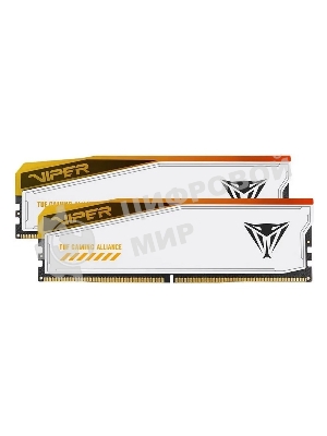 Оперативная память Patriot Viper Elite 5 TUF Gaming, DDR5, 32Gb (2x16 GB), 6000 MHz, CL36, DIMM, радиатор, RGB, белый