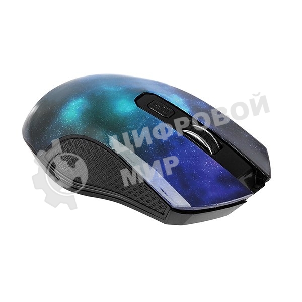 Мышь беспроводная Qumo Office M27 Universe синий, 1600 dpi, радиоканал, USB, кнопки - 4