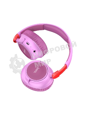 Беспроводные/проводные наушники Hoco W43 фиолетовый, накладные, Bluetooth + проводной, до 25 ч.