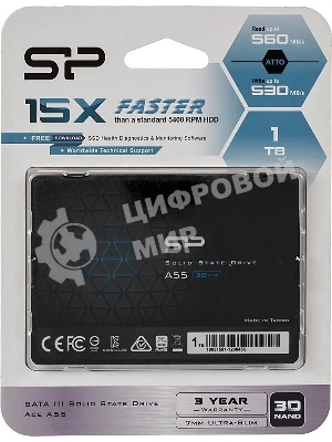 Накопитель SSD Silicon Power Ace A55, 1Tb, SATA III, 2.5