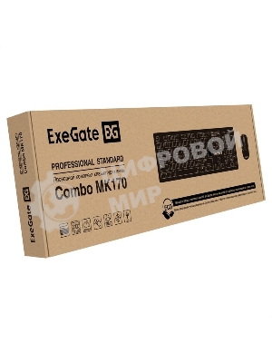 Комплект клавиатура+мышь ExeGate Professional Standard Combo MK170 проводной, USB, 1200 DPI, чёрный