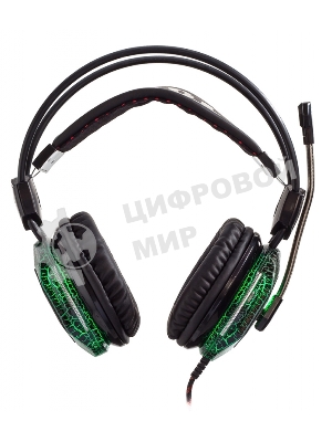 Гарнитура Oklick HS-L500G зелёный/чёрный, проводная, USB/3.5 мм