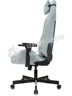 Кресло игровое Бюрократ Knight N1 Fabric серо-голубой Light-28 с подголов. крестовина металл