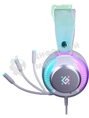 Гарнитура Defender Glitch белый, проводная, подсветка