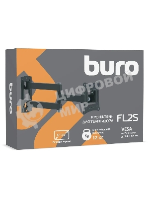 Кронштейн для телевизора Buro FL2S черный, 15