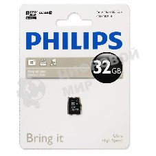 Флеш карта Philips microSDHC Class 10 32Gb FM32MD45B/97