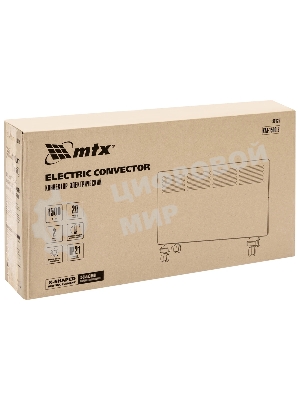 Конвектор электрический MTX КМ-1500.2 белый, 1500 Вт, 20 м2, термостат