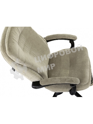 Кресло руководителя Бюрократ T-9950MSG-F Fabric песочный Light-21, крестов. пластик, подст. для ног