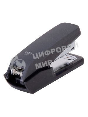 Степлер настольный Deli E0464BLACK Exceed 24/6 26/6 (25 листов) черный, 100 скоб, металл/пластик закрытый/открытый, коробка