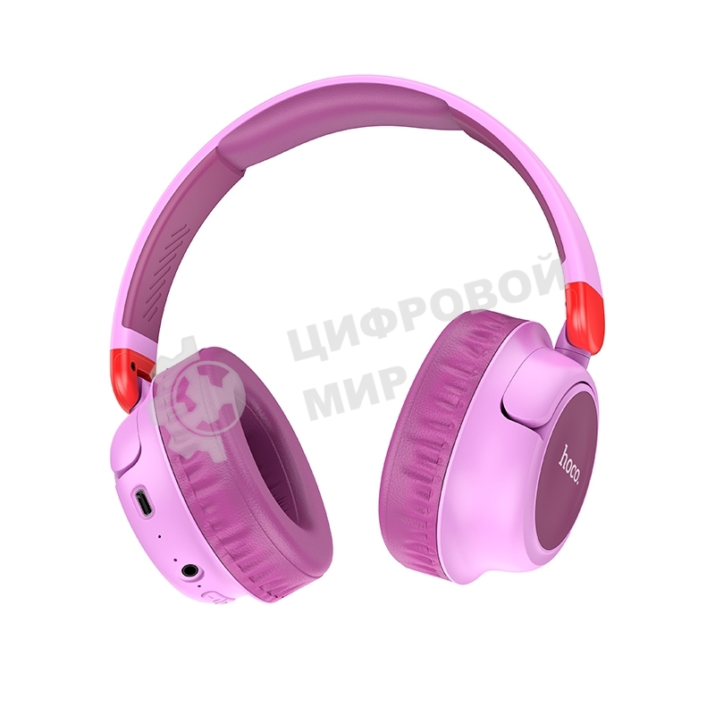 Беспроводные/проводные наушники Hoco W43 фиолетовый, накладные, Bluetooth + проводной, до 25 ч.