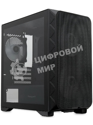 Компьютерный корпус без блока питания HSPD M321, Mesh Mini-tower, черный, slide TG, 0.45 SPCC, 2x140мм ARGb+1x120мм ARGb mATX, mITX 160/340/184мм 2x2.5