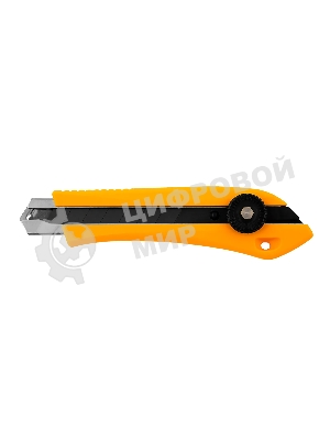 Нож Denzel 18 мм, сменное лезвие, SK4, метал. направляющая, винтовой фиксатор