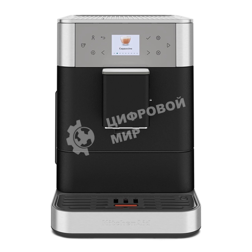Автоматическая эспрессо-машина KitchenAid 5KES8556EBK, 2.2 л, одновременное приготовление двух чашек, 5 уровней крепости кофе, автоматическая очистка, автоматическая декальцинация, цветной дисплей, сенсорное управление, 15 рецептов, автоматическое вспенив
