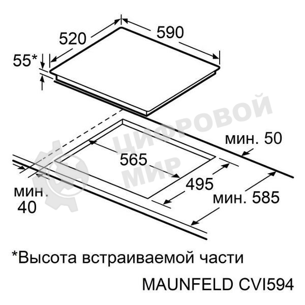 Индукционная варочная панель Maunfeld CVI594SF2DGR Inverter