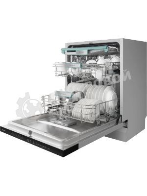 Встраиваемая посудомоечная машина Weissgauff BDW 6135 D Inverter AutoOpen Timer Floor, серебристый, 59.8 см, 14 компл., 49 дБ, класс А+++