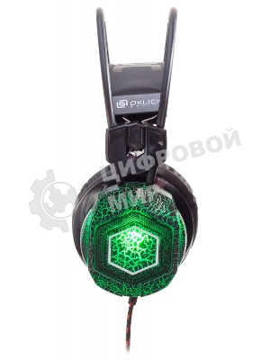 Гарнитура Oklick HS-L500G зелёный/чёрный, проводная, USB/3.5 мм