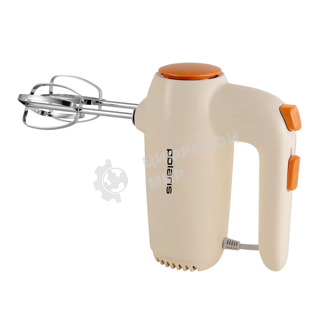 Миксер Polaris PHM 7019 слоновая кость Ручной. Мощность 700 Вт. Число скоростей 5, кол-во насадок 4.