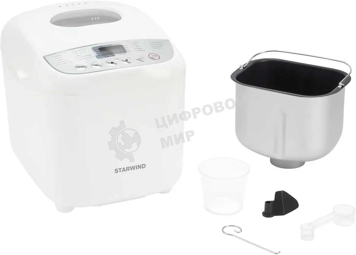 Хлебопечка Starwind SBM2085 600 Вт, белый/серебристый