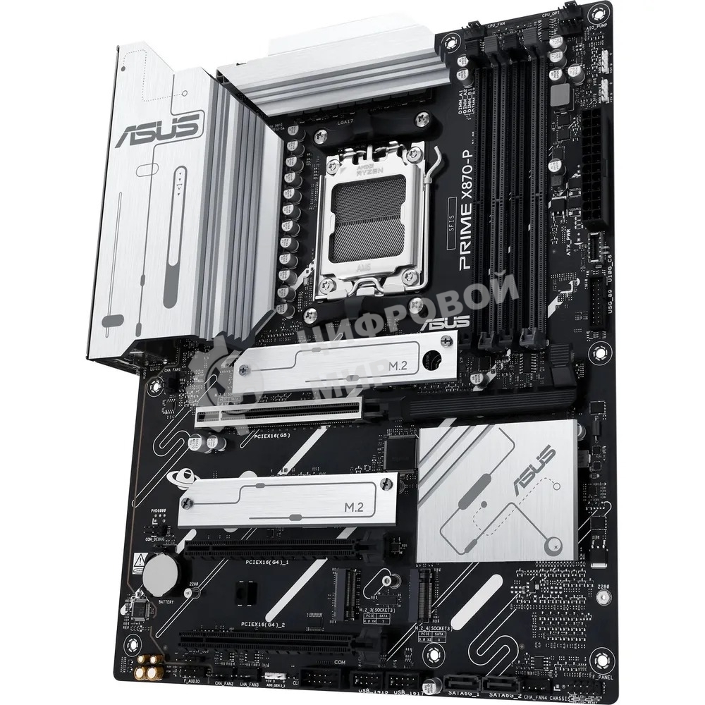 Материнская плата ASUS PRIME X870-P, AM5, AMD X870, 4xDDR5, 2xSATA, 4xM.2, 1xPCI-E 5.0 x16, 1xPCI-E 4.0 x16, 1xPCI-E x1, 1xHDMI, 2xUSB Type-C, 1x2.5Gb LAN, 4xUSB-A 3.2 Gen 1, 1xUSB 3.2 Gen 2, 3x3.5 мм, 7.1, ATX