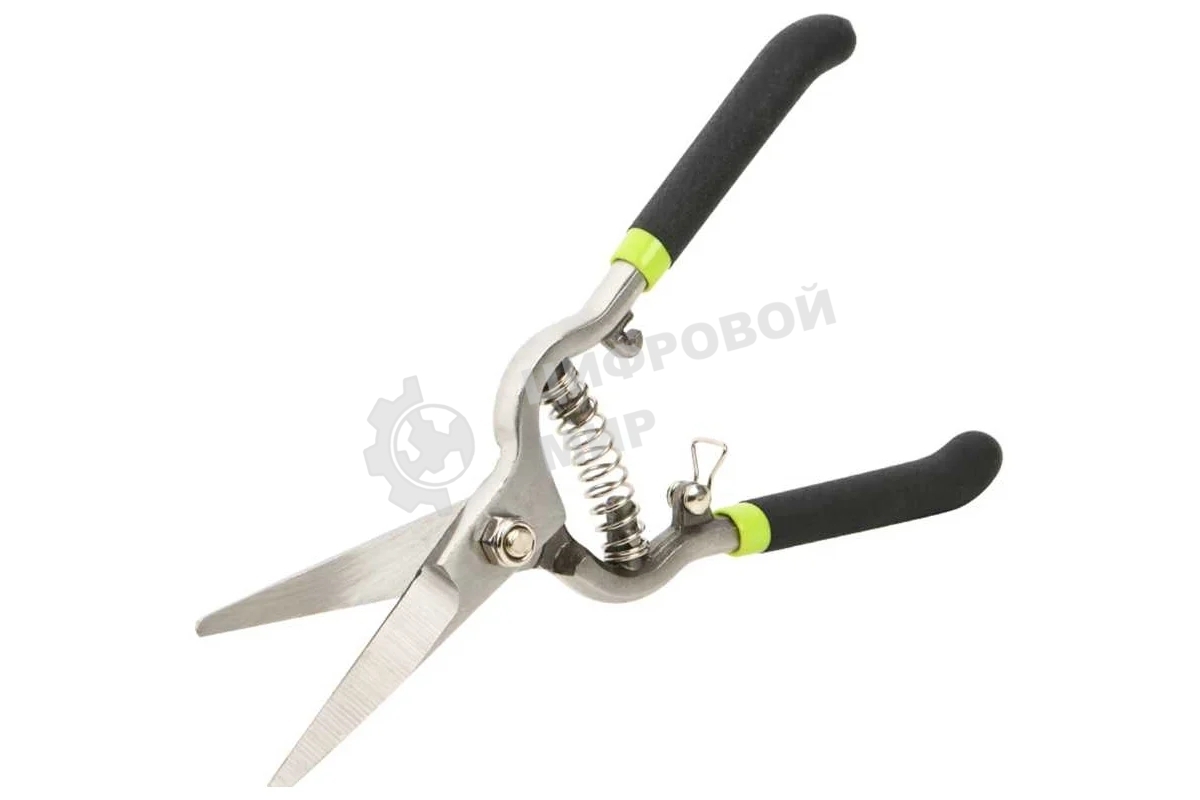 Ножницы садовые Deli DL580123 цельнометаллические, 200мм, макс. диаметр резки 12мм, сталь 55С, возвратная пружина, противоскользящие рукоятки