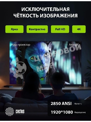 Проектор Cactus CS-C4.SG DLP 45600Lm (1920x1080) 800000:1 ресурс лампы:25000часов 1xUSB typeA 1xHDMI 6.8кг
