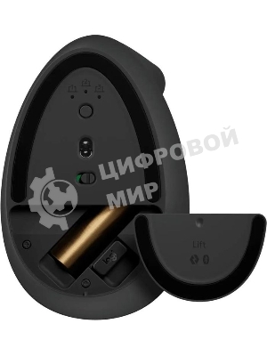 Мышь беспроводная Logitech Lift графитовый, 4000 dpi, радиоканал, Bluetooth, USB, кнопки - 6